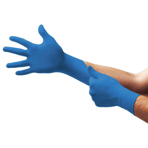 100 Pcs Nitrile Blue Durable Rubber Cleaning Hand Gloves Powder Latex Free US