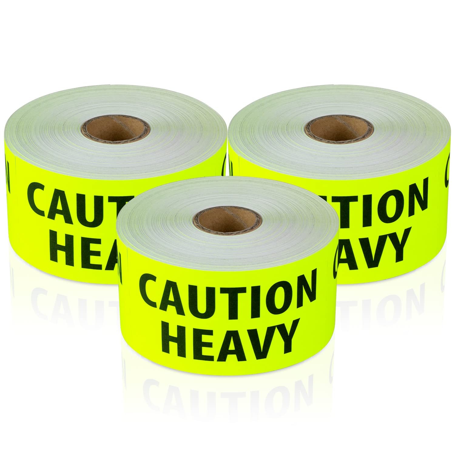 Caution Heavy Labels (4 x 2 inch, Fluorescent Yellow – 900 Labels) Warning He…