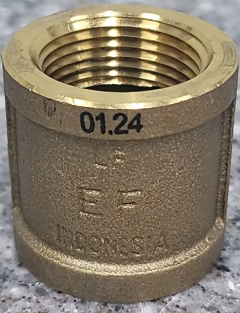 BRASS 1″ FNPT BRASS COUPLING Lead Free