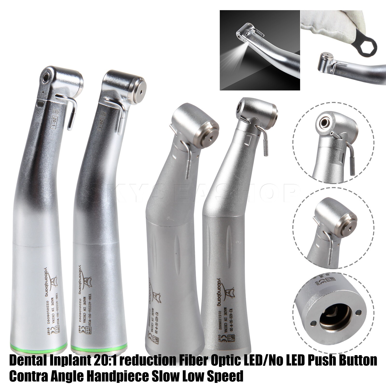 NSK Style SG20 Dental Implant Handpiece Surgical 20:1 Contra angle LED/Non LED