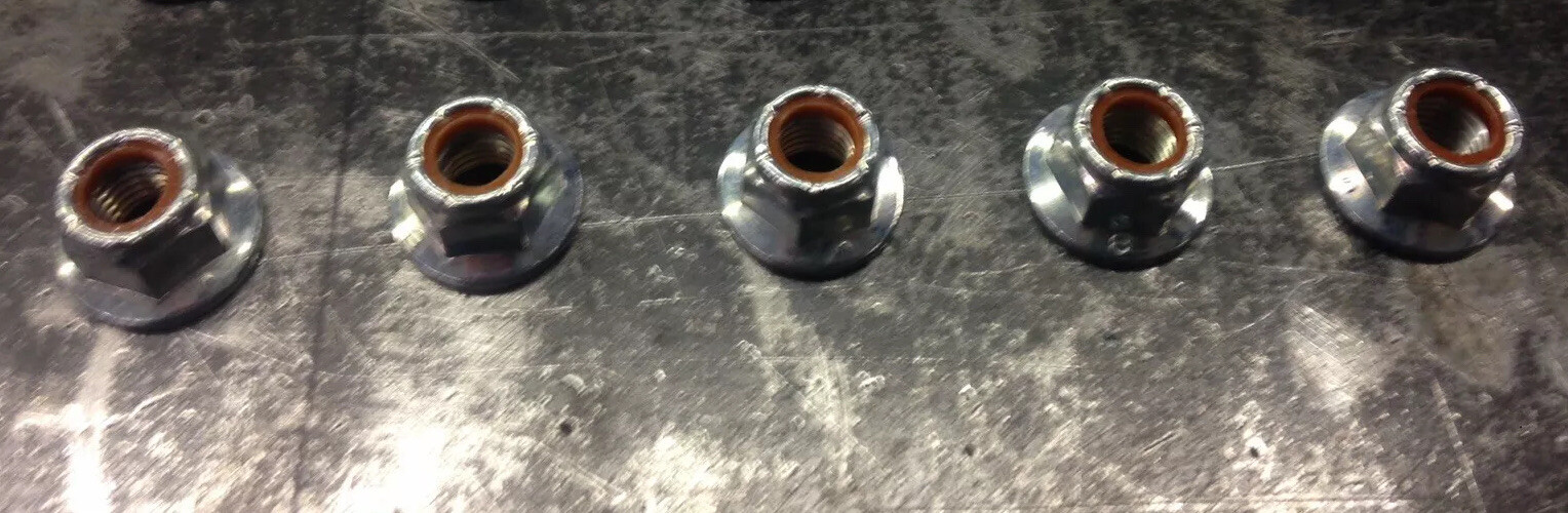 M10 X 1.5 flanged nyloc nuts, 5 Pack, John Deere