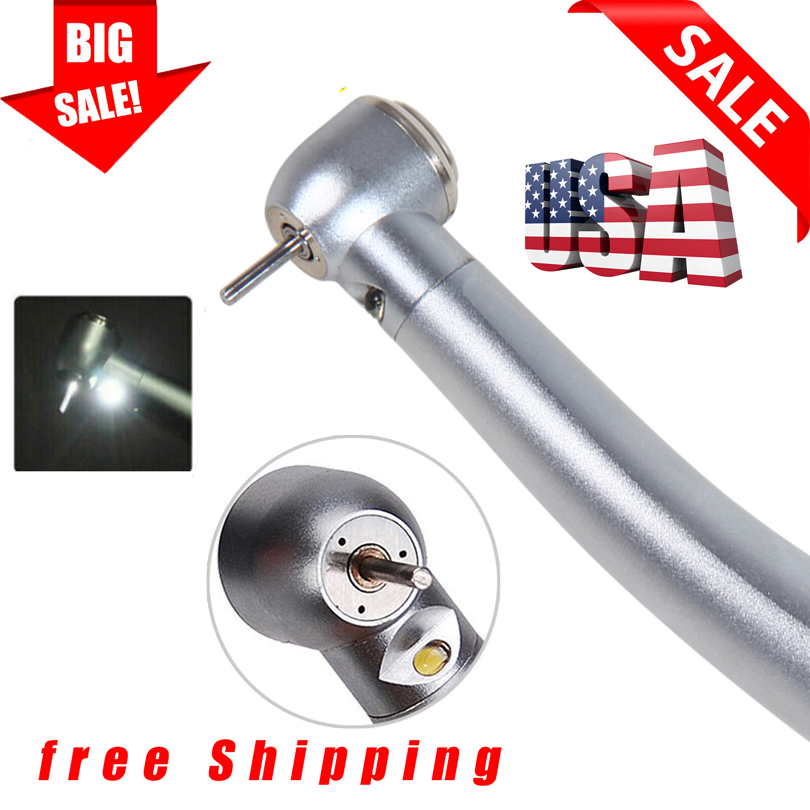 Dental LED Fiber Optic High Speed Handpiece E-generator 4hole Kavo Style UDM4 Dr