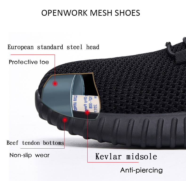 SUYSTEX Men Indestructible Safety Work Shoes Steel Toe Hiking Boots Sneakers