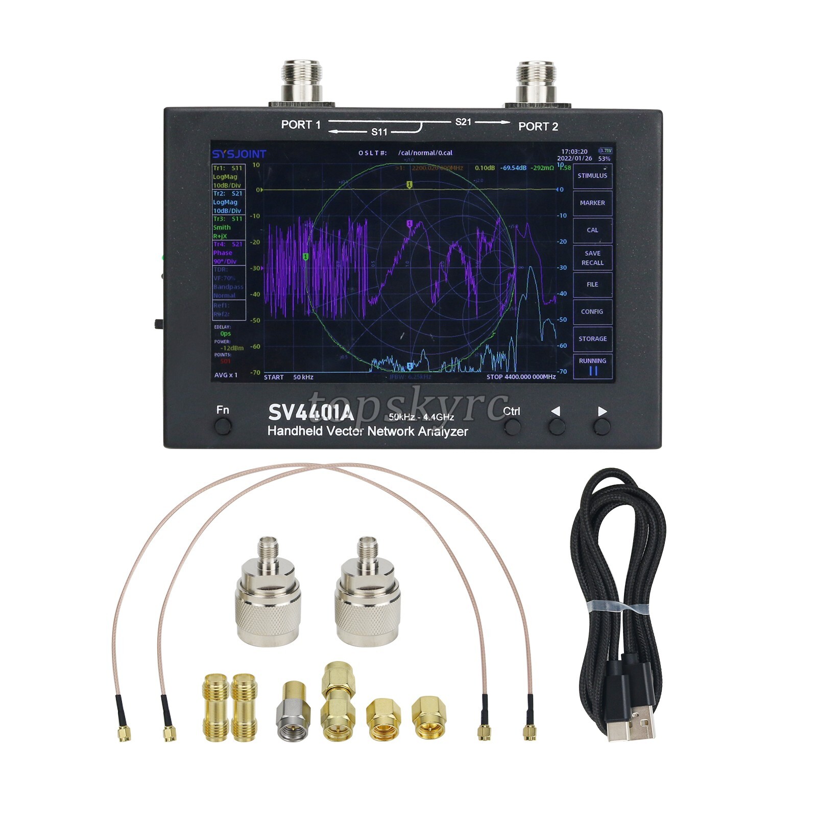 SV4401A 50KHz-4.4GHz Handheld Vector Network Analyzer Antenna Analyzer ty23