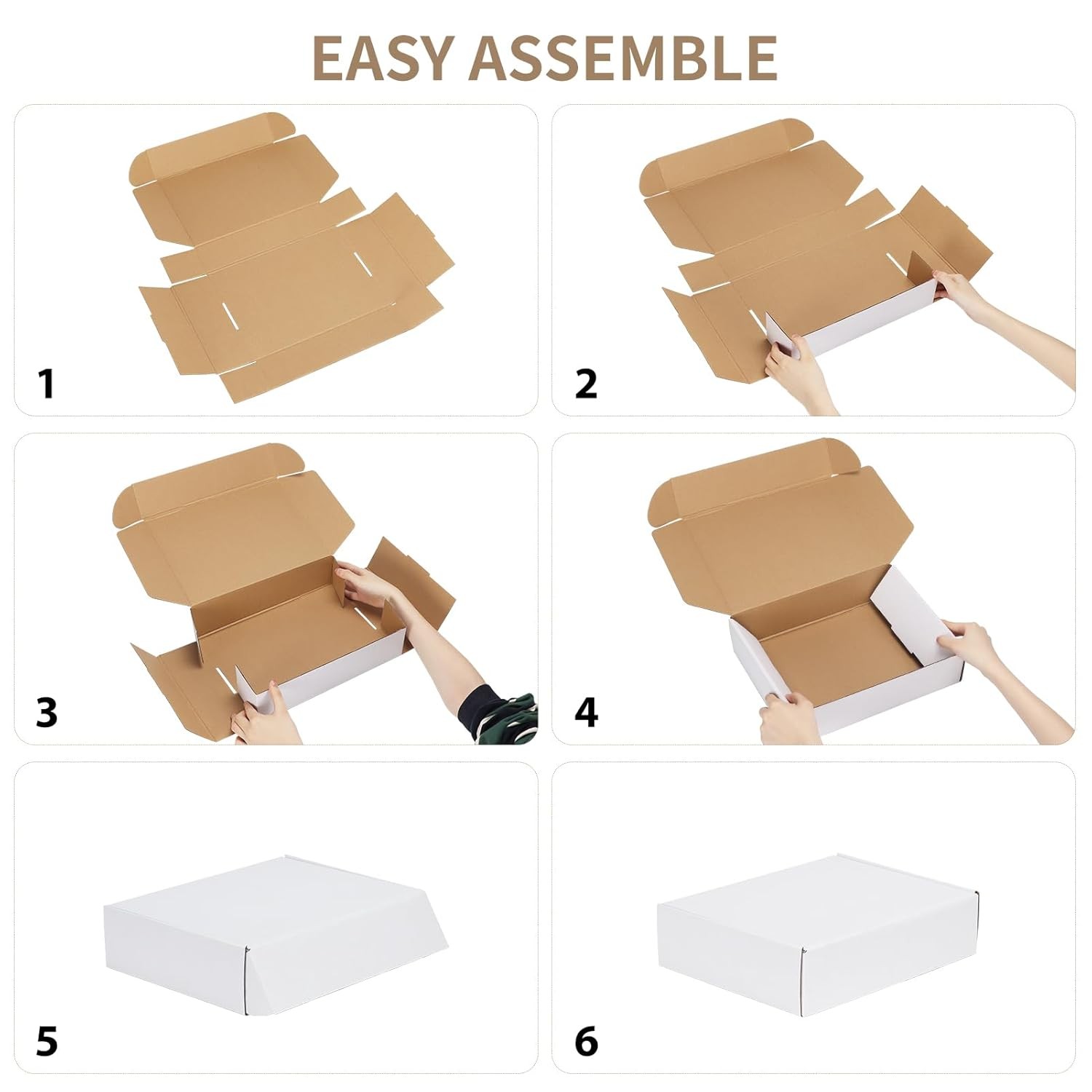 RLAVBL 7x5x1 Shipping Boxes Set of 30, White Corrugated Cardboard Mailer Box for