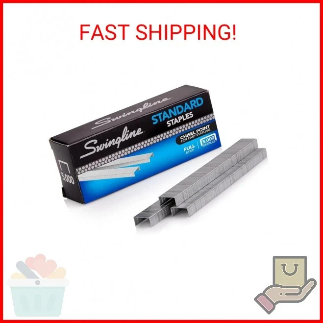 Swingline® Standard Staples, 1/4″, Full Strip, Box of 5,000