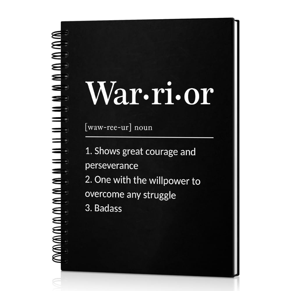 Warrior Definition 160 Blank Pages Hardcover Spiral Notebook, Inspirational G…