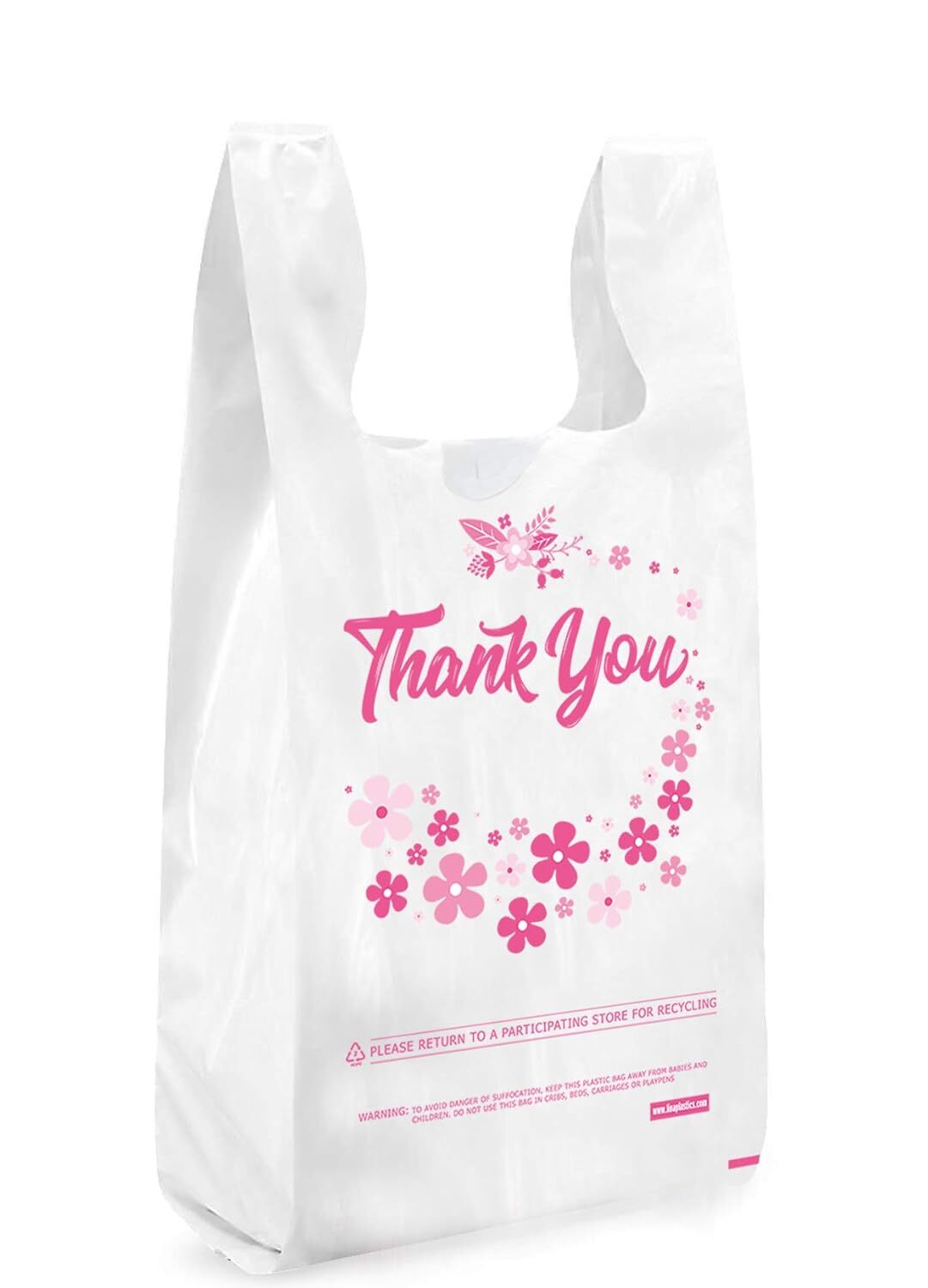 – Paquete De 100 Bolsas Tipo Camiseta De Agradecimiento, Bolsas De Plastico P…