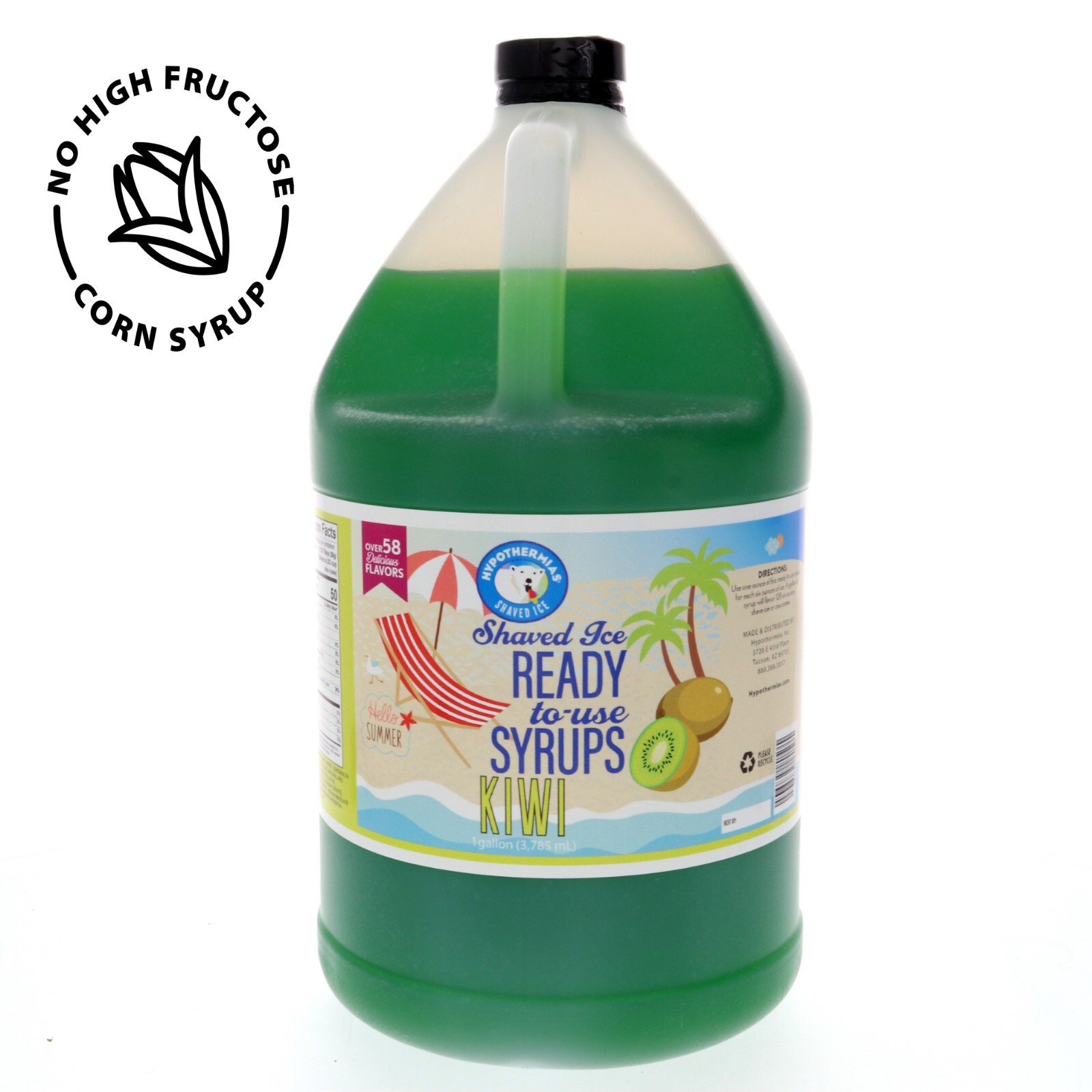 Kiwi 🍧Ready to Use 🍧 Shaved Ice or Snow Cone Syrup Gallon (128 Fl Oz)