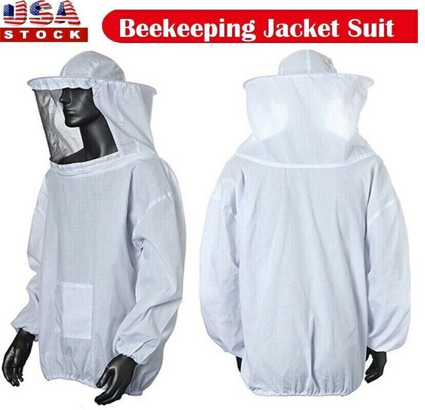 Bee Keeping Suit Jacket Smock Hat Protective Coat Veil Beekeeping Pull Tops Over