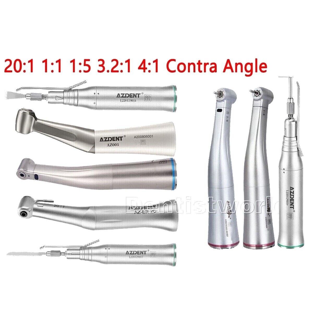 Dental LED Contra Angle 20:1 Implant 1:1 Surgical 1:5 4:1 Low Speed Handpiece