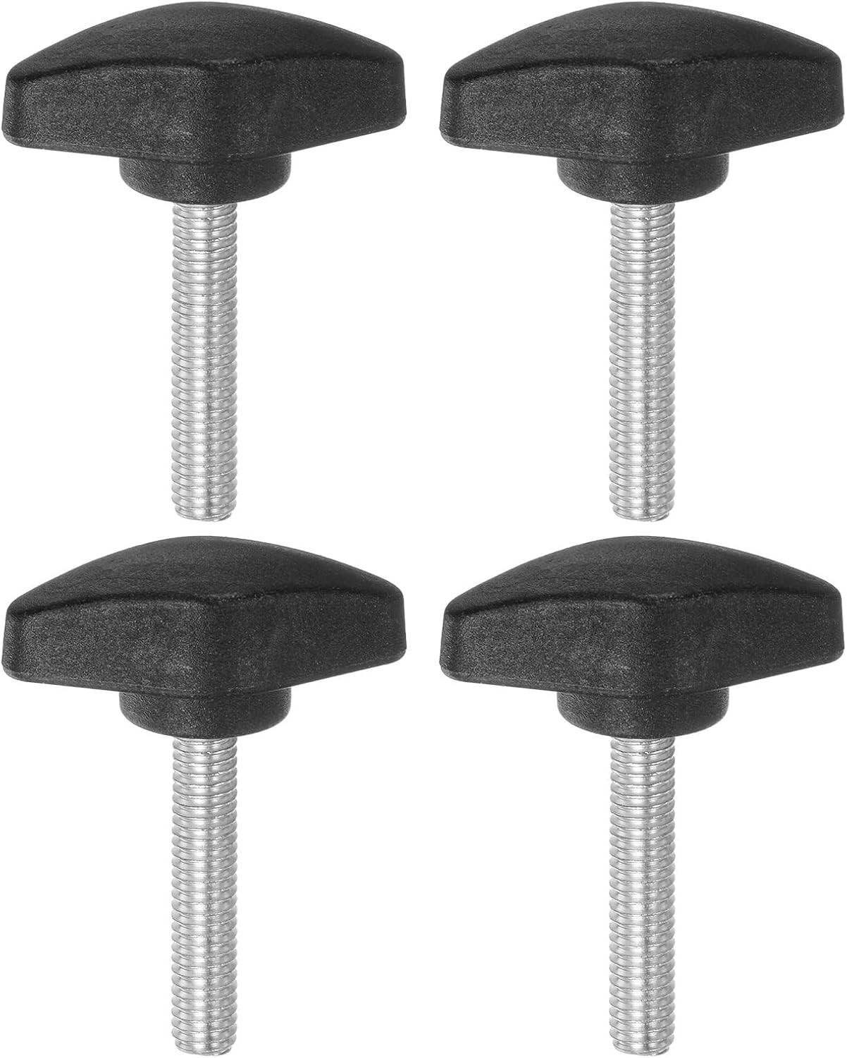 4Pcs Tee Wing Knobs Thumb Screws M6 X 35Mm Standard Male Thread Plastic T Knobs