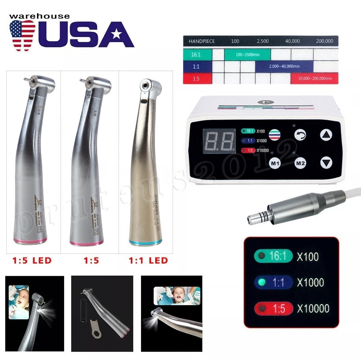 Dental Electric Motor System Clinical Micromotor 1:1 1:5 Handpiece