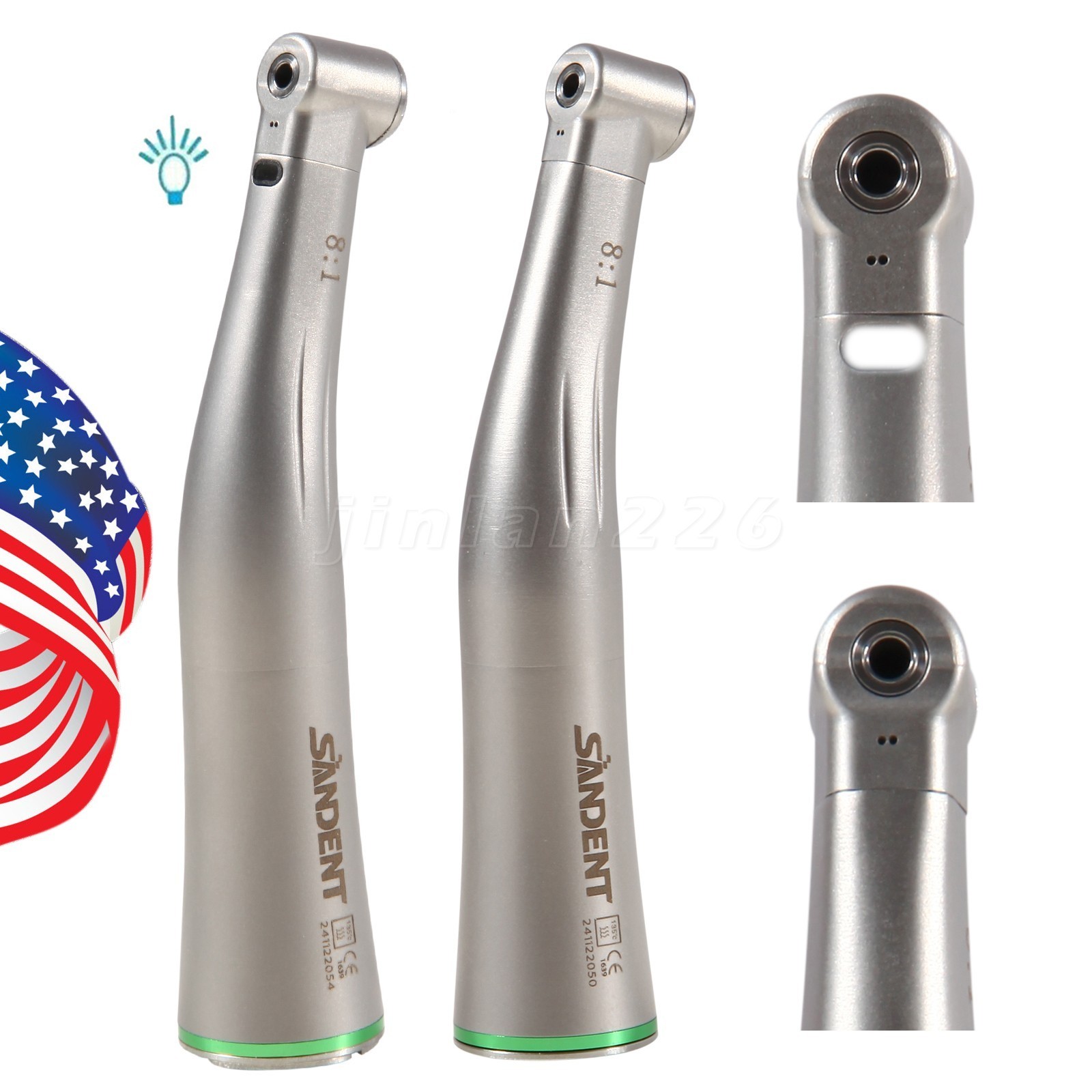 Dental 8:1 Endo Handpiece For Promark Endodontic Contra Angle (LED Fiber Optic)