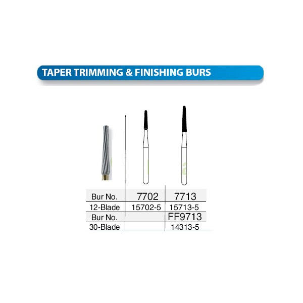 Beaver Dental Trim & Finish Taper Carbide Burs FG for High Speed Handpiece