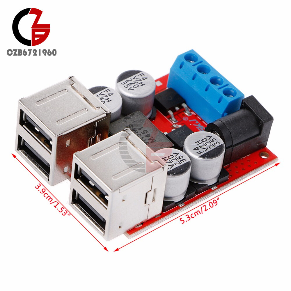 8V-35V to 5V 8A DC-DC Buck Converter Module 4-USB Car Charging Power Step-Down