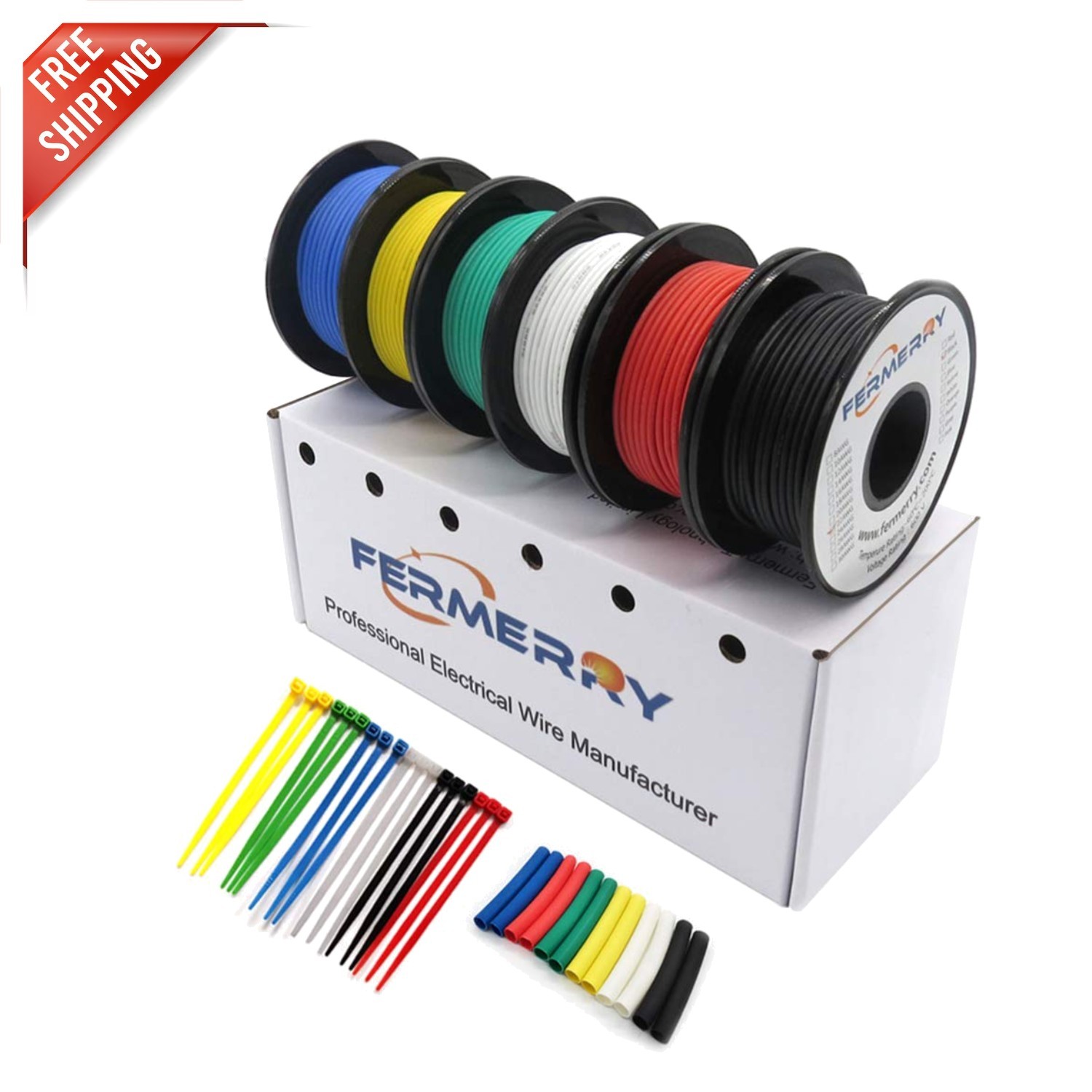 25ft 18 AWG Silicone Wire Kit – Durable Tinned Copper, 6 Colors Included