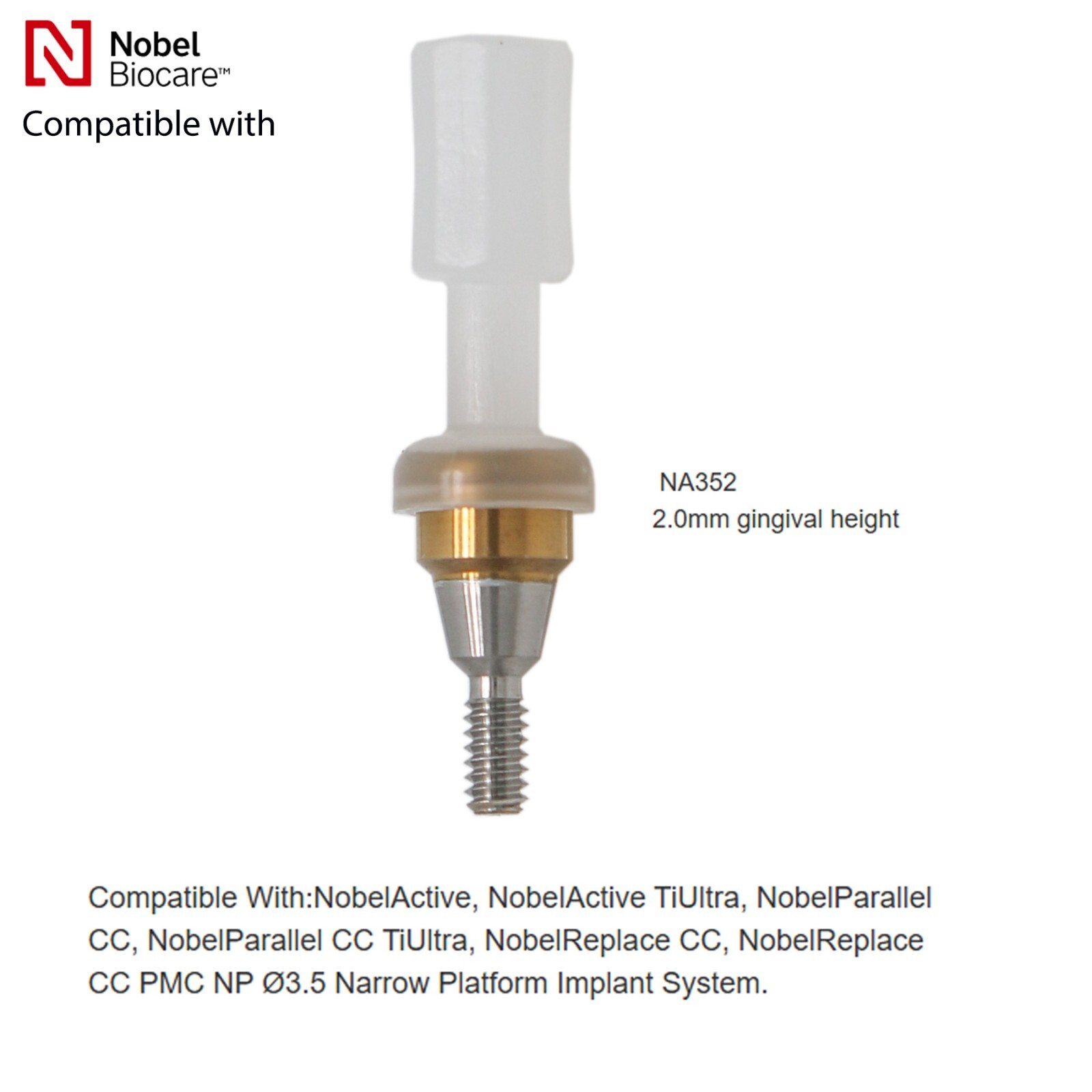 Locator Tapered Abutment for Nobel Active Biocare Conical Connection NP/RP 1-5mm