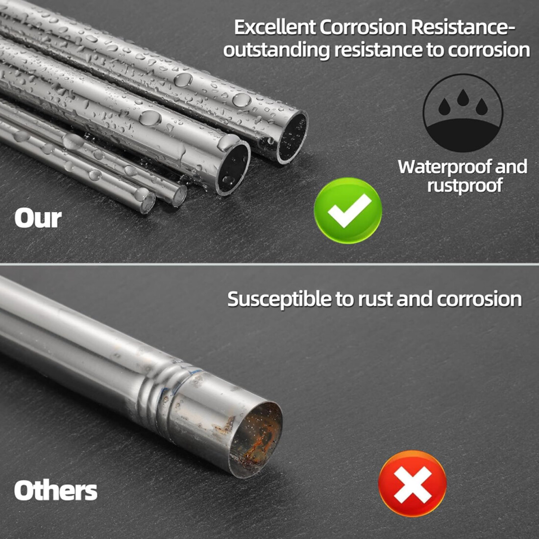 Stainless Steel Round Tube Length 300mm Metal Straight Pipe OD 8mm to 325mm