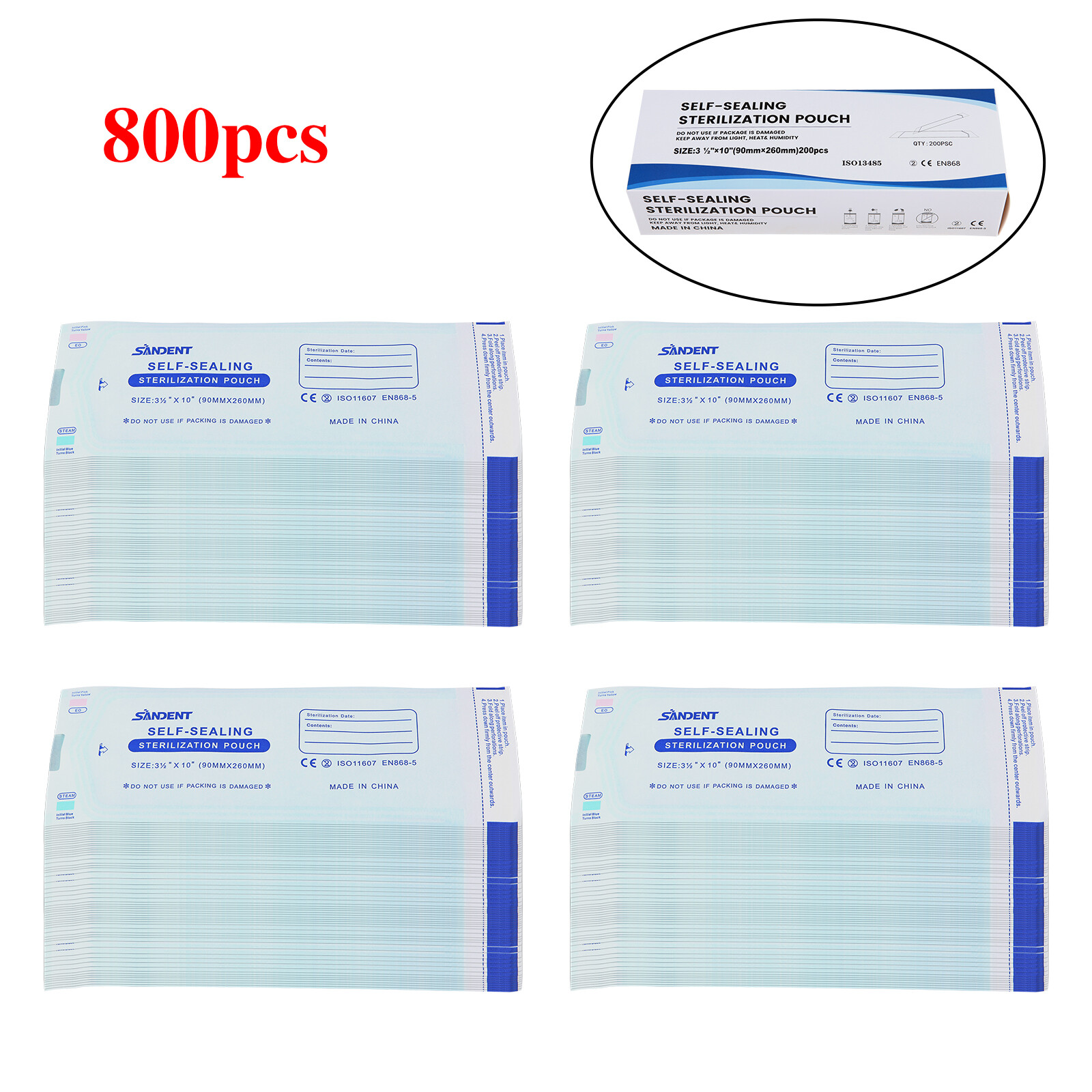 Self Sterilization Pouches Pouch Autoclave, Sterilizer Bags Dental Tattoo Nail