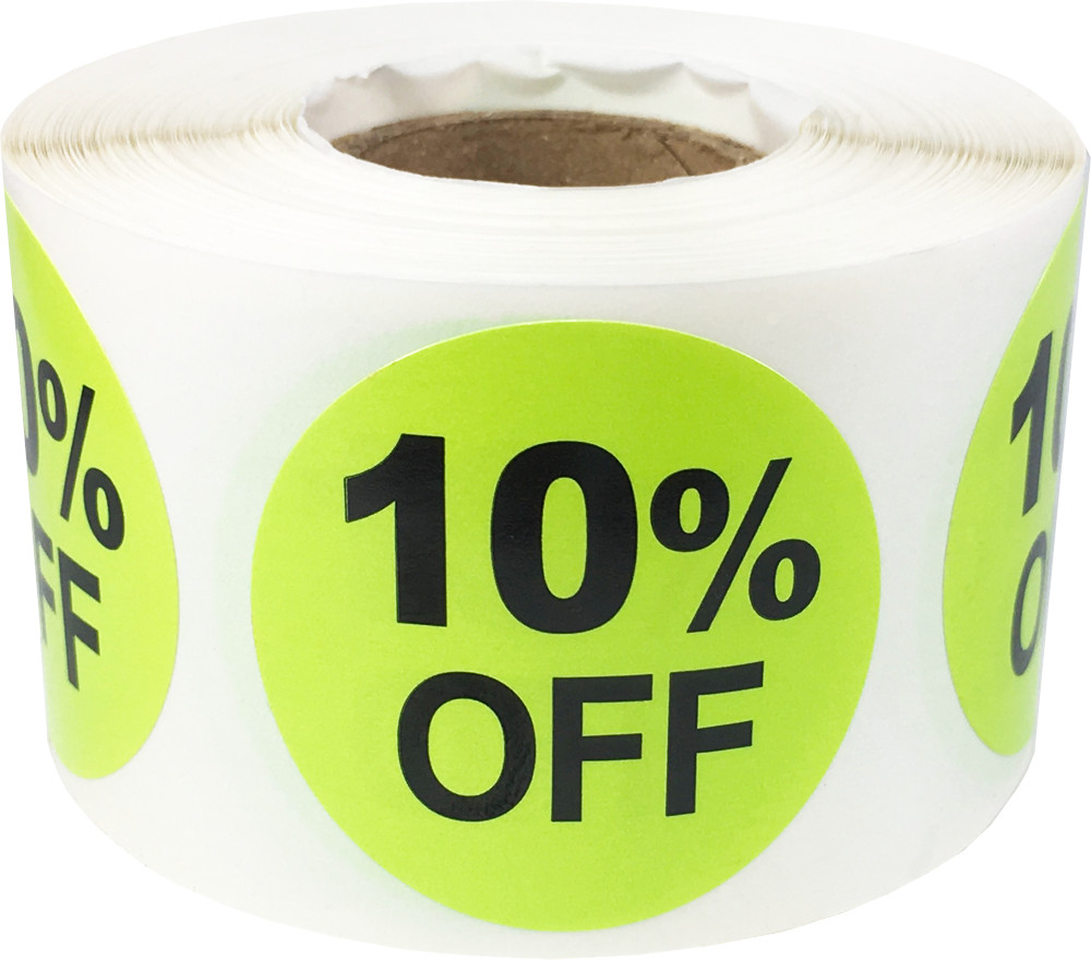 Percent Off Retail Sale Stickers | 1.5 Inches Round – 500 Pack | Pick a Percent