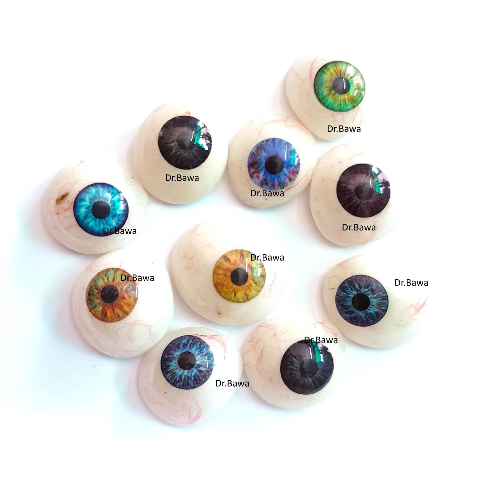 10PC Artificial Eyes Mix Color Human Prosthetic Ophthalmology USA Free Shipping
