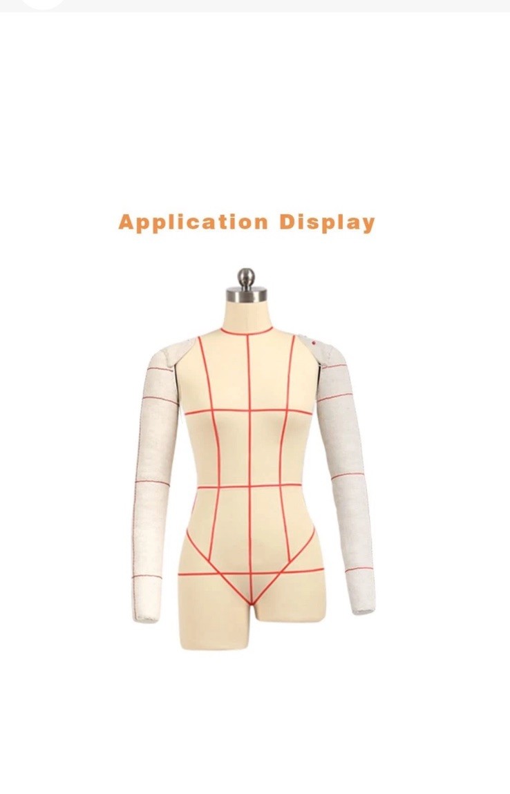 De-Liang Female Dress Form Fully Pinnable Cotton Linen Tailor Mannequin Arms 60c