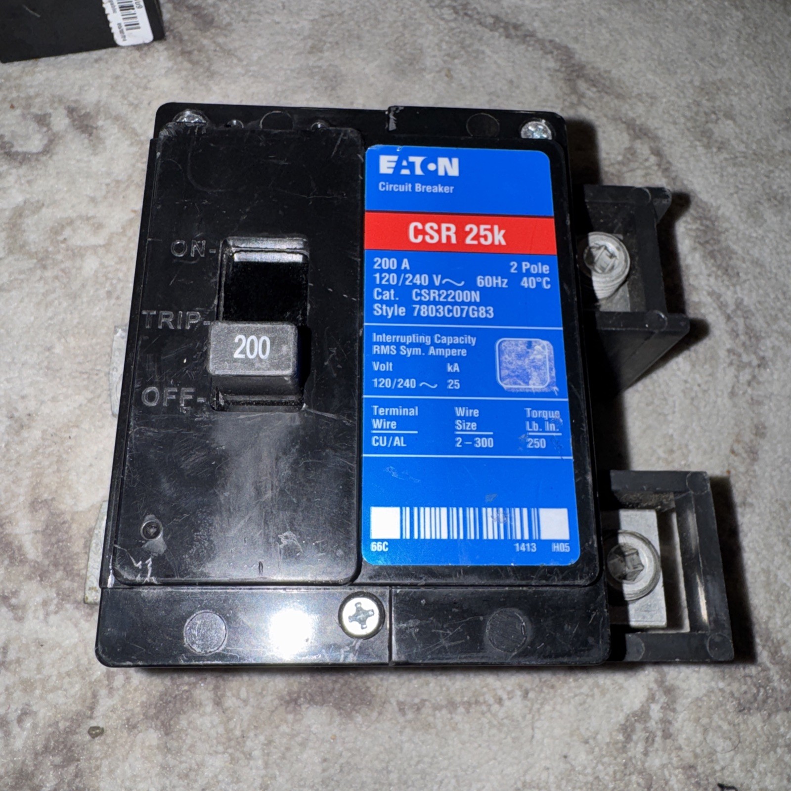 Eaton CSR2200N Main Circuit Breaker