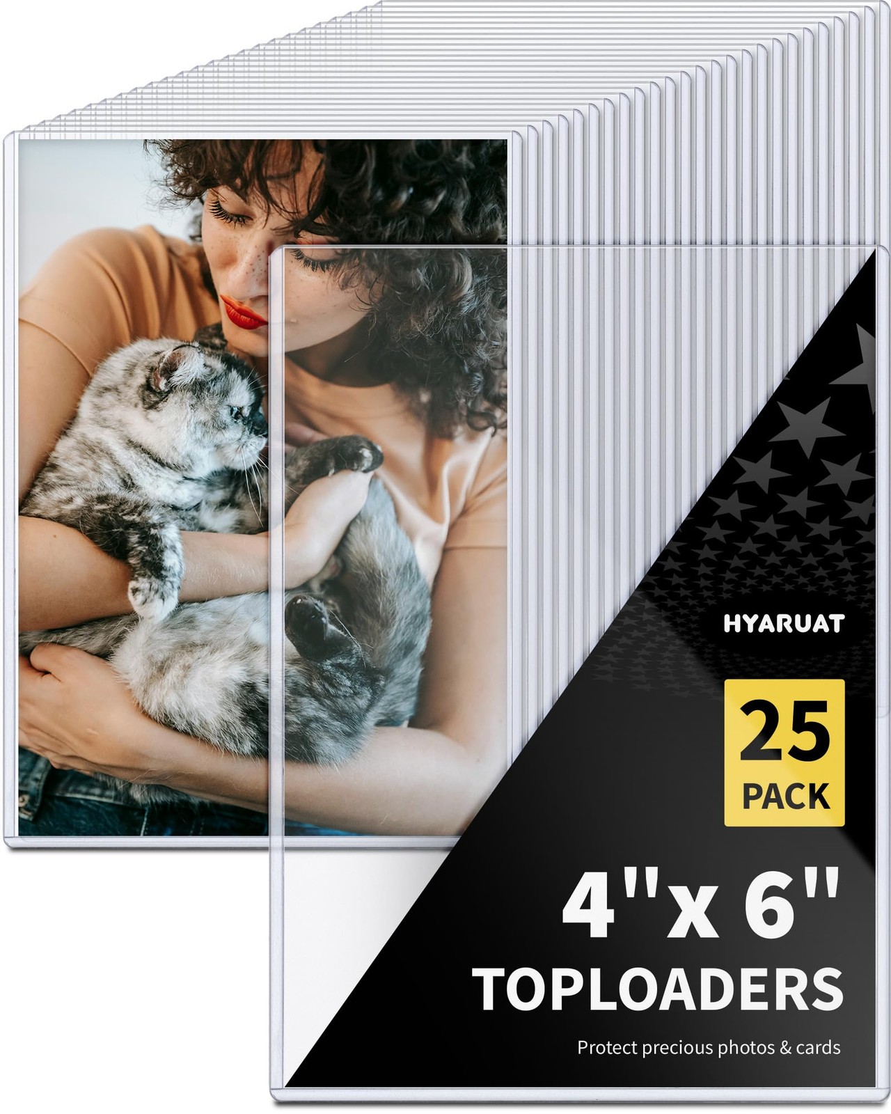 HYARUAT 4×6 Toploaders 25 Pack, 12 Mil 39PT Rigid PVC 4 x 6 inches, Clear