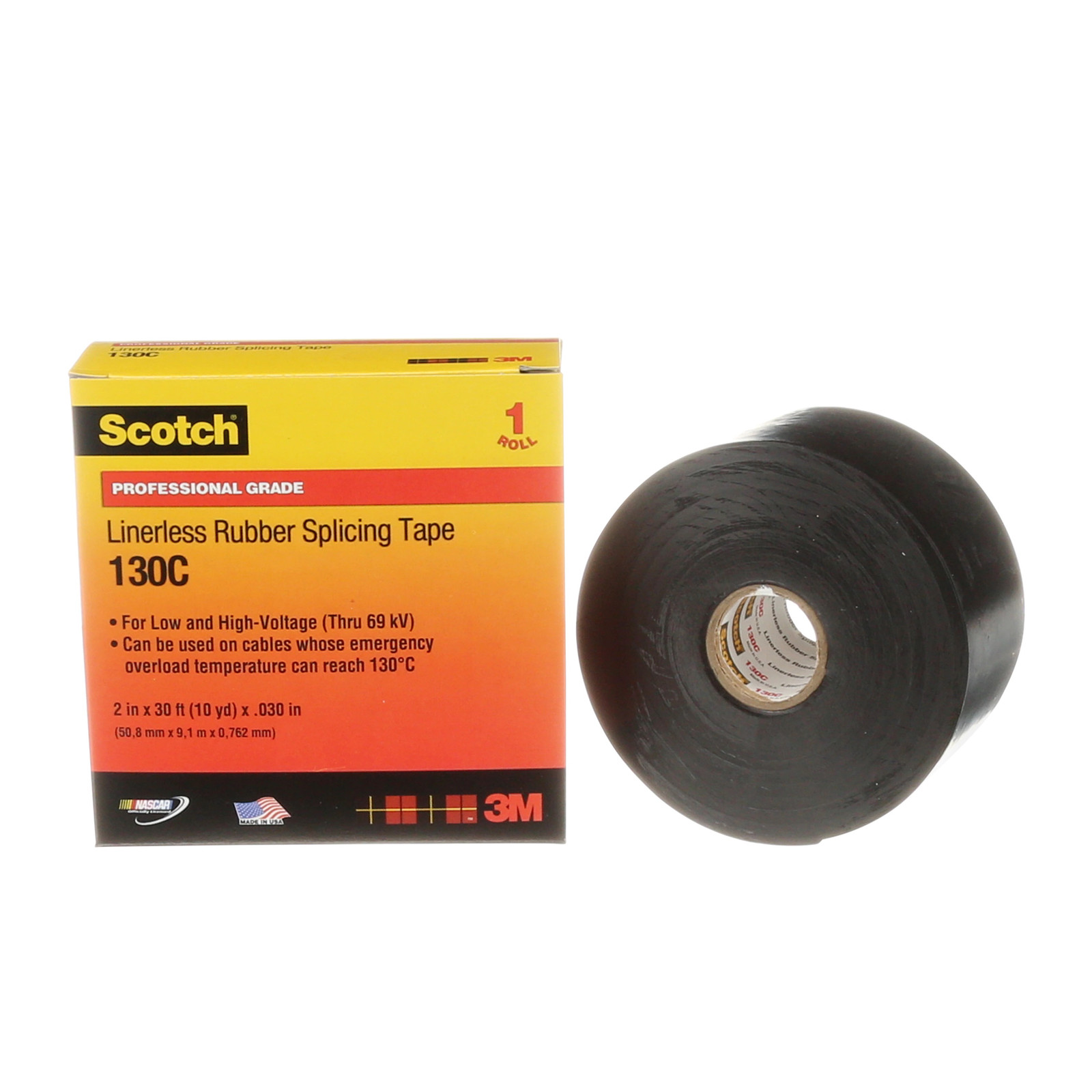 Scotch Linerless Rubber Splicing Tape (130C): 2 in. x 30 ft. (Black)