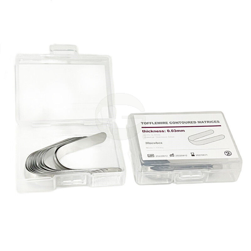 Dental Tofflemire Contoured Matrices Stainless Steel Matrix Bands 30pcs/box