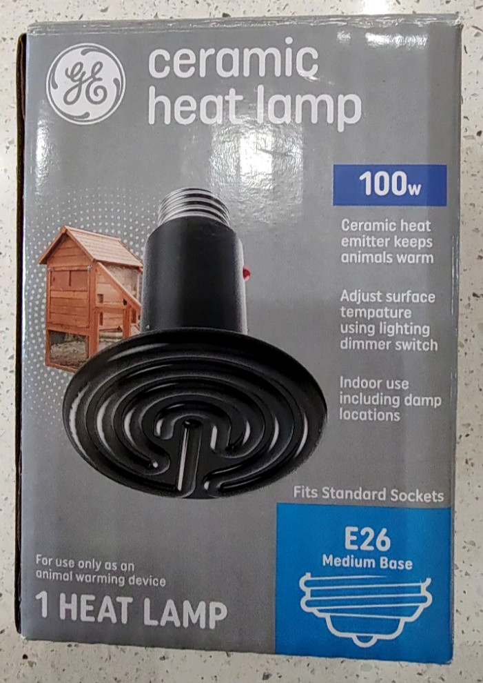 GE 100W Heat Lamp 93130228 Animal Warming Device E26 Base NEW