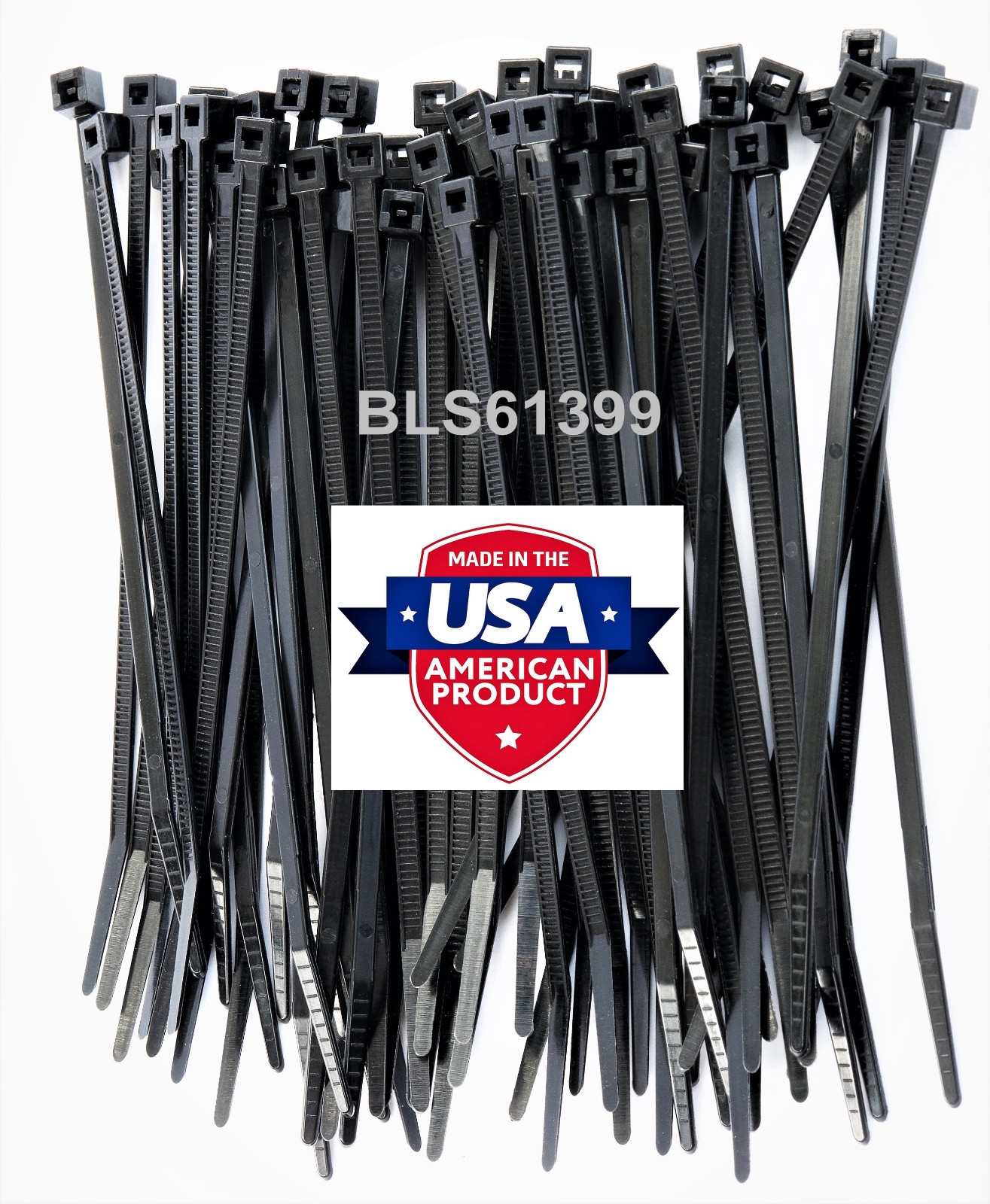 100 USA Made TOUGH TIES 6″ inch 40lb Nylon Tie Wraps Wire Cable Zip Ties Black