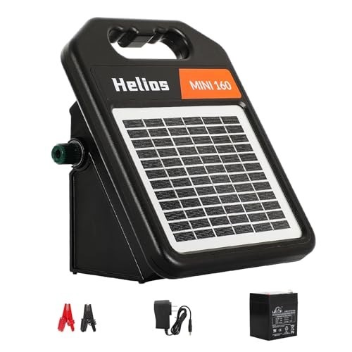 10 Mile Solar Electric Fence Charger – 0.16J Portable Energizer with Day/Night M