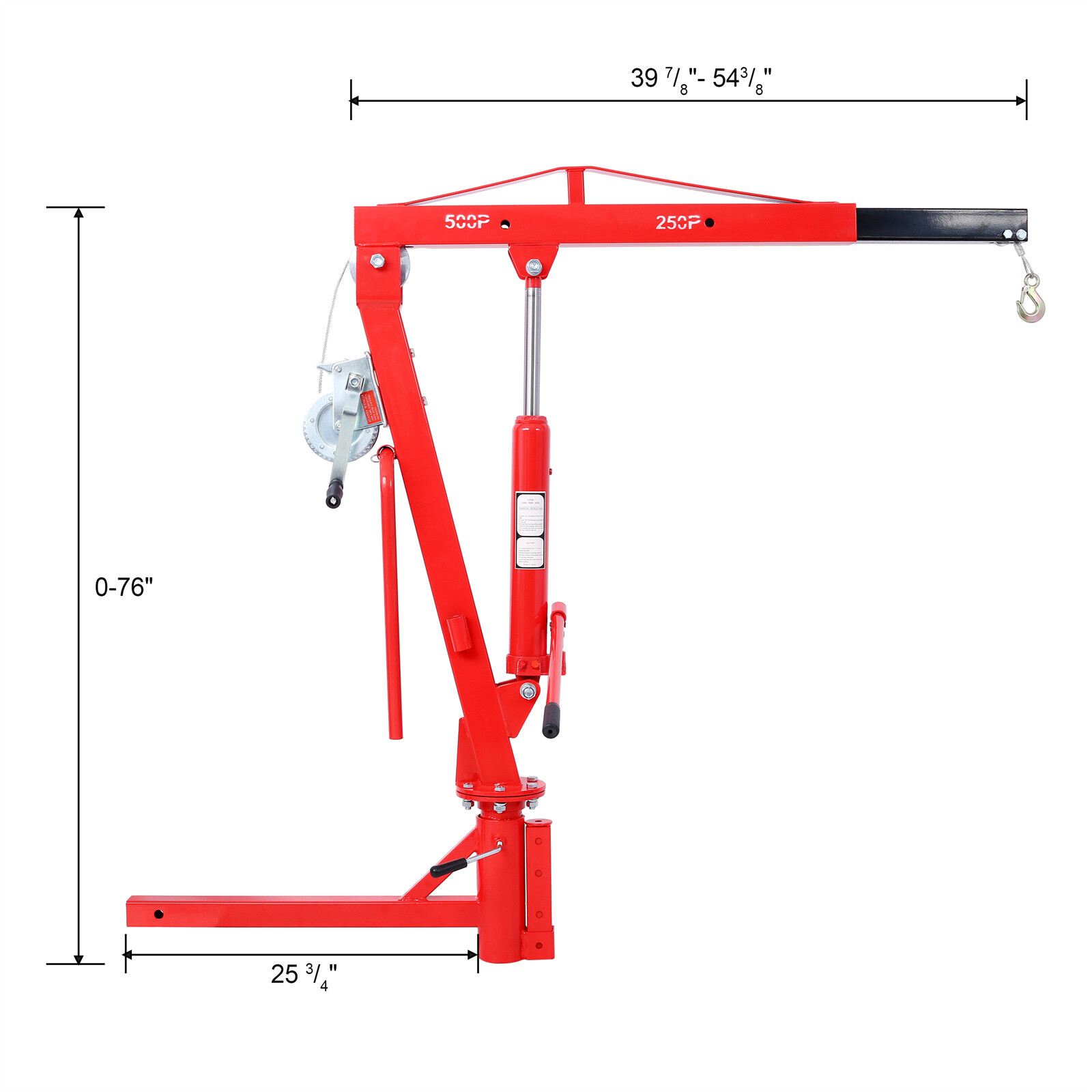 500lbs Adjustable Engine Motor Hoist Cherry Picker Workshop Shop Crane Lift