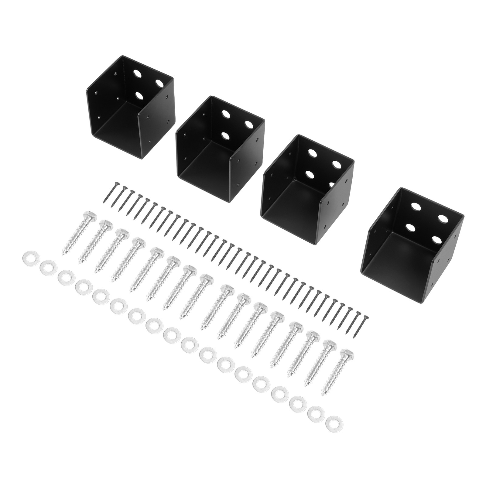4 PCS Universal 4×4 Pergola Wall Mount Bracket Corner Brace Kit for Patio Gazrbo