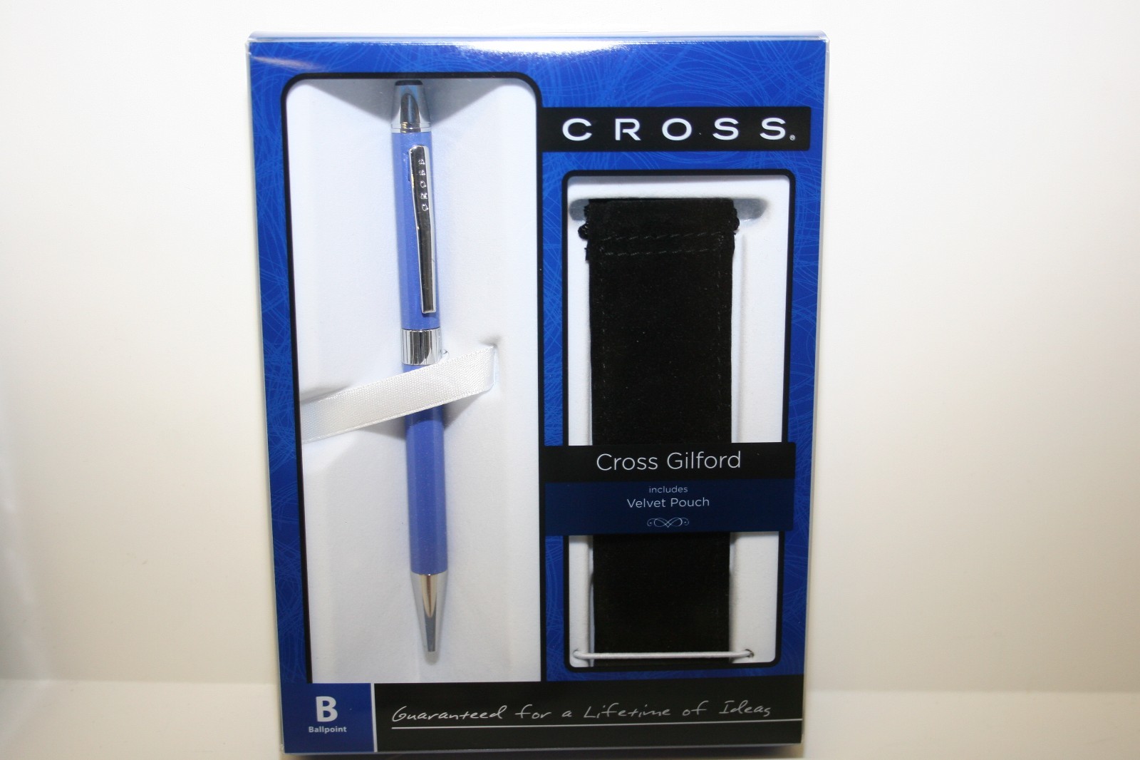 Cross Gilford Violet Blue with Chrome Appointments Ballpoint Pen & Velvet Pouch