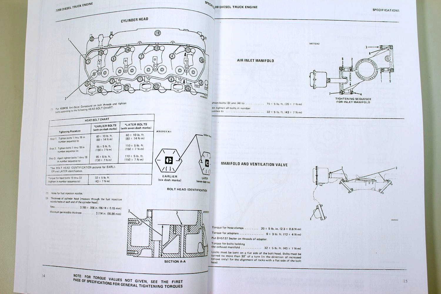 Service Manual For Cat Caterpillar 3208 Diesel Truck Engine Serial No. 40S1-Up