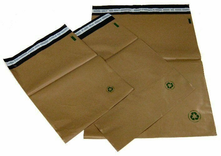 Biodegradable Poly Bag Mailer 100 #3 10×13 Brown Unlined Self Seal Envelope