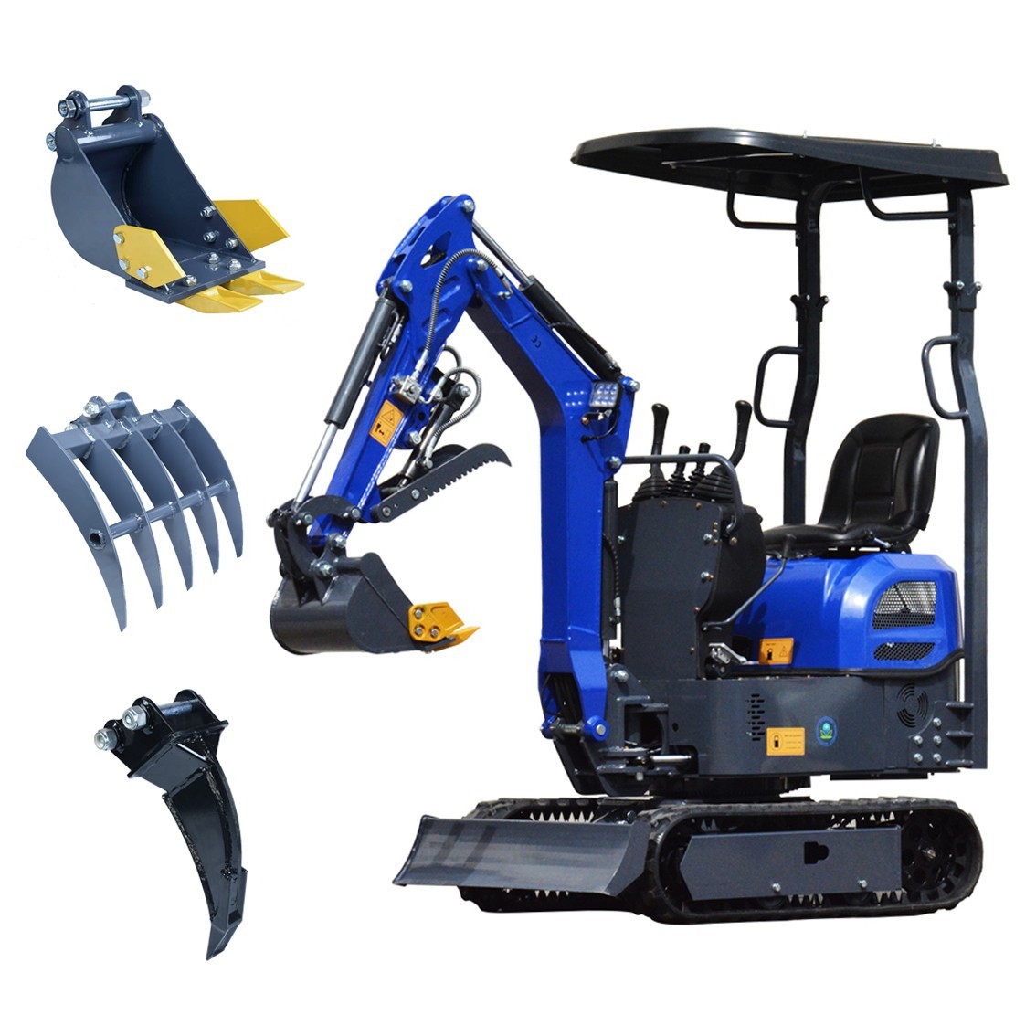 13.5HP Mini Excavator 1 TON B&S EPA Engine Hydraulic Thumb Digger Free Shipping