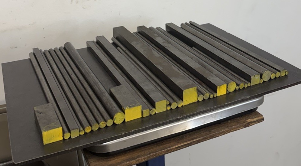 1018 Steel Bar Stock Lot – Round & Square – 34 PCS – 21.50 LB Total