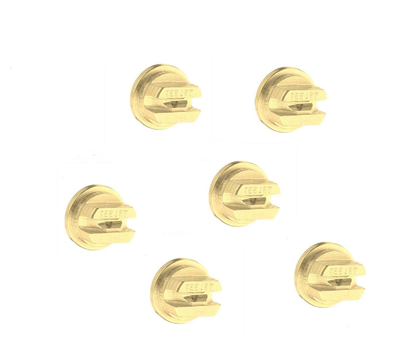 Pack of 6 – TeeJet Brass Even Flat Spray Tip 80° Rated 0.60 GPM @ 40 PSI TP8006E