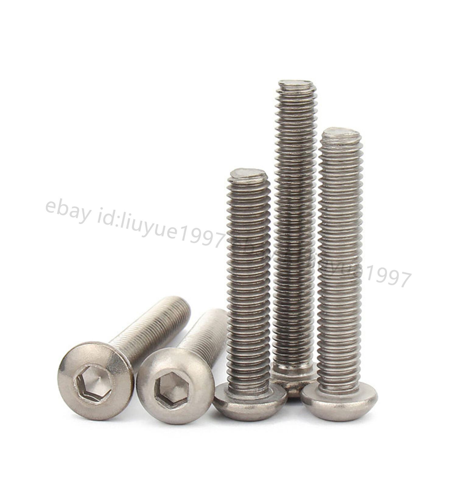 Titanium GR2 ISO7380 Hex Socket Bolts Button Head Screws M2 M2.5 M3 M4 M5 M6 M8