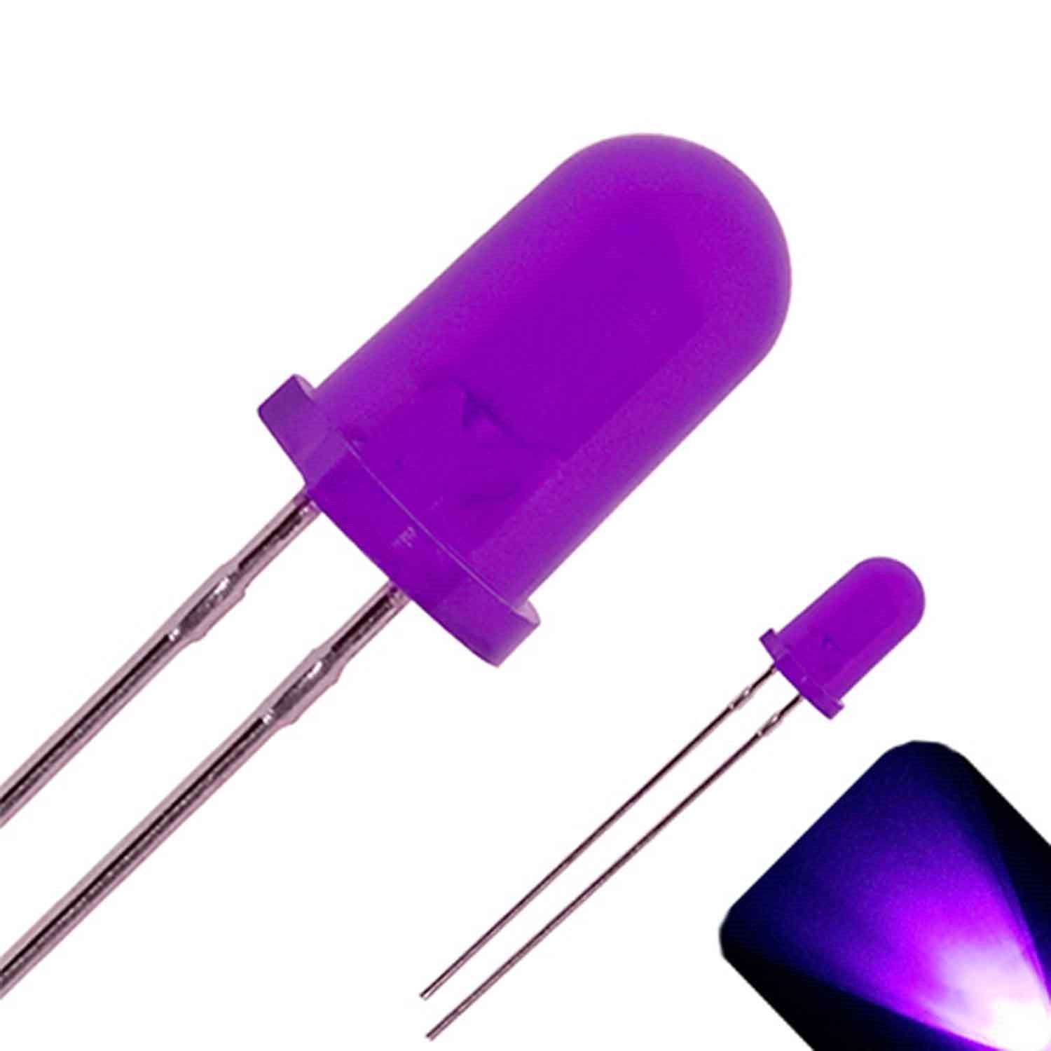 10 x LED 5mm UV / Purple Diffused Ultra Bright Round Top LEDs Light Lamp RC Car