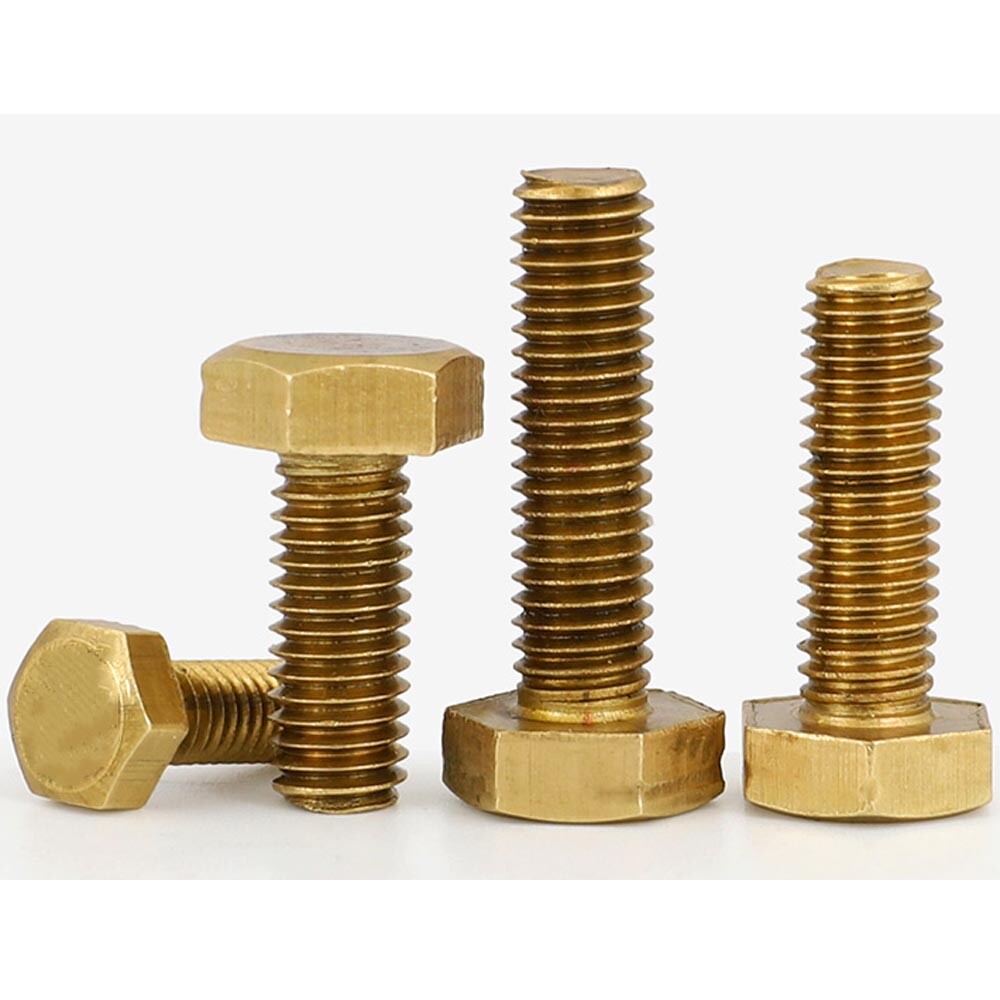 M10 – 1.5 Metric Solid Brass Full Thread Hex Head Bolts External Hexagon Screws