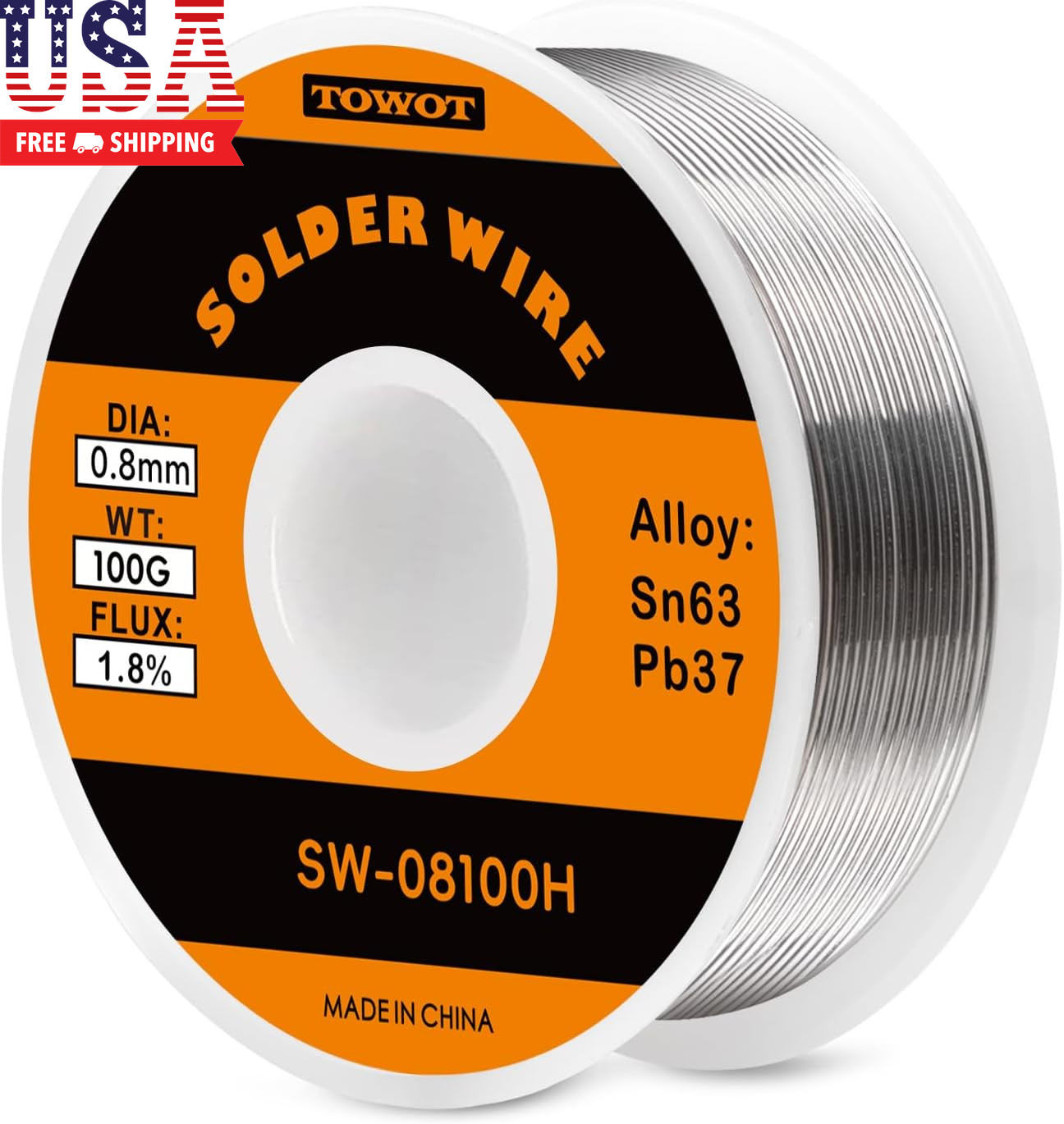 63-37 High Purity Tin Lead Rosin Core Solder Wire for Electrical Soldering, Cont