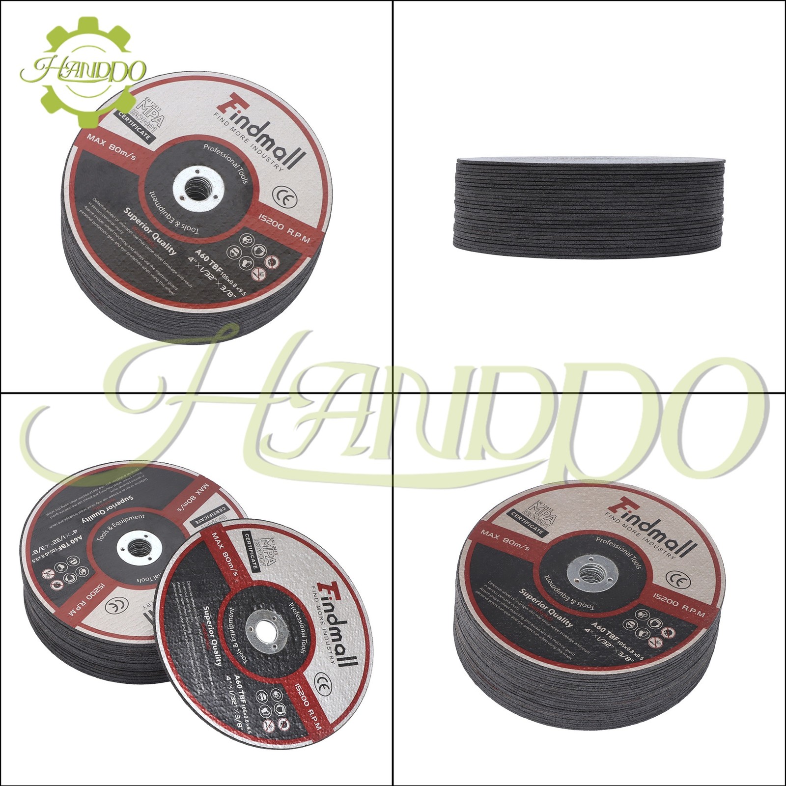 25 Packs Metal and Stainless Steel Cut Off Wheels for Die Grinders 4″×1/32″×3/8″