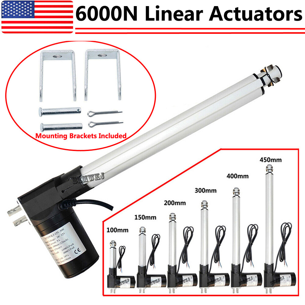 6000N Electric Linear Actuator 1320lb Max Lift Heavy Duty 12V DC Putter Motor IG