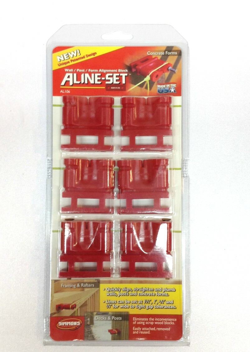 Lot of (6) Aline-Set Concrete Forms Fences Walls Posts Frames Line Aligning Tool