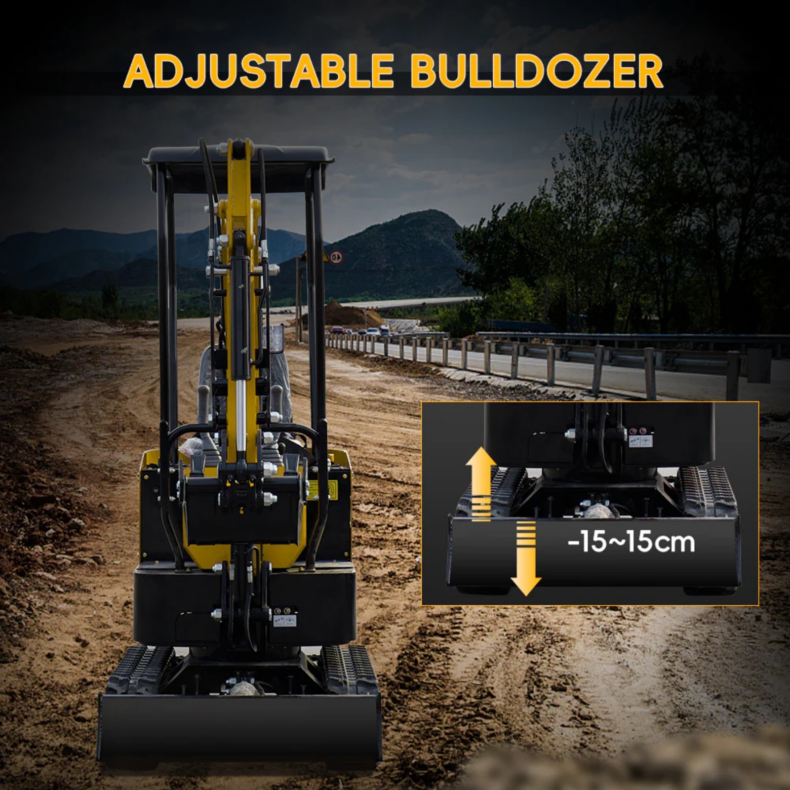 🔥NJ/CA/TX/GA Mini Excavator 1 Ton Digger 13.5hp Gas Tracked Crawler EPA Engine